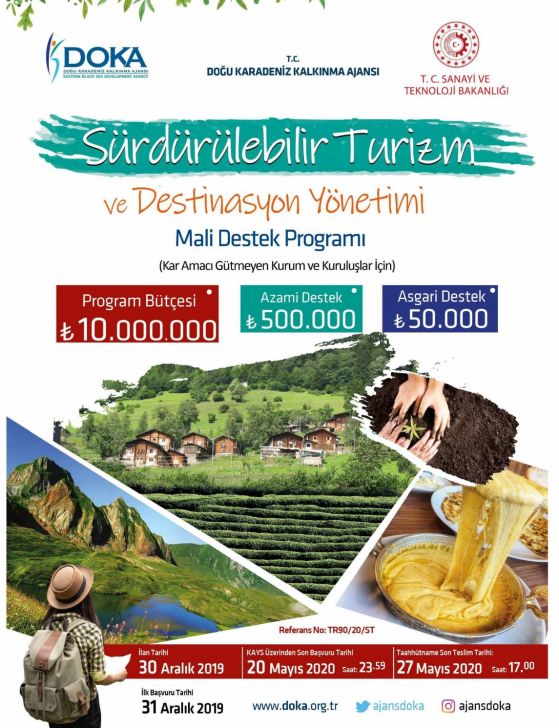 2020 YILI SÜRDÜRÜLEBİLİR TURİZM VE DESTİNASYON YÖNETİMİ MALİ DESTEK PROGRAMI