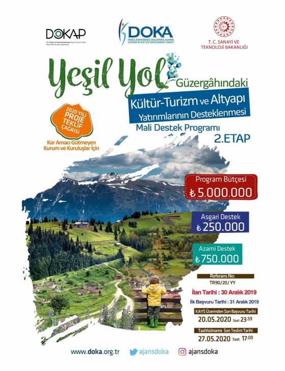 2020 YILI YEŞİL YOL GÜZERGAHINDAKİ KÜLTÜR-TURİZM YATIRIMLARININ DESTEKLENMESİ MALİ DESTEK PROGRAMI 2. ETAP